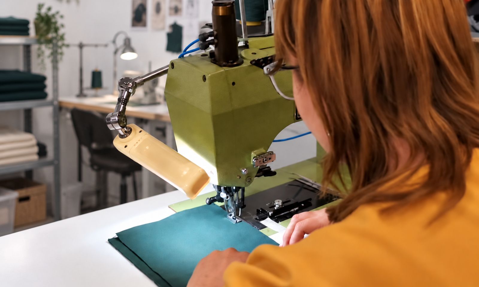 Sewing a garment on the machine
